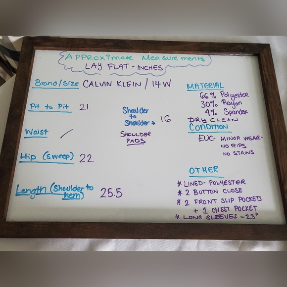 Calvin Klein Women's Black 2 Button Lux Blazer Lined Size 14W - Picture 2 of 12